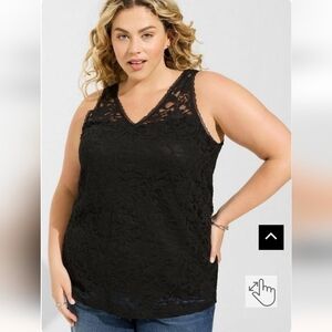 Torrid Stretch Lace V-Neck Tank, plus size 5x